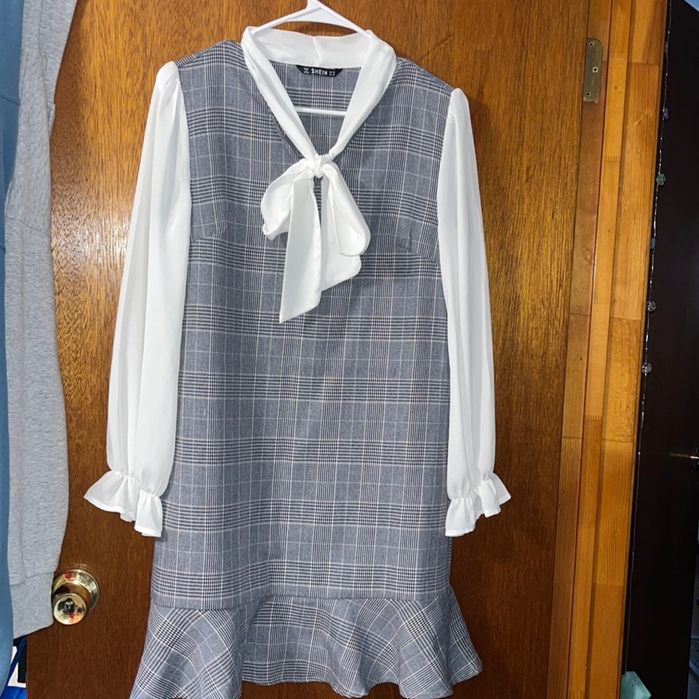 Plaid Long Sleeve Dress